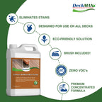 DeckMax Premium Deck Cleaner Kit | Deck Cleaner and Mildew Remover | Cleans up to 1,500 Sq. Ft. | Safe for Trex, Timbertech & Wood Decking | Powerful & Eco-Friendly Deck's Cleaning Solution