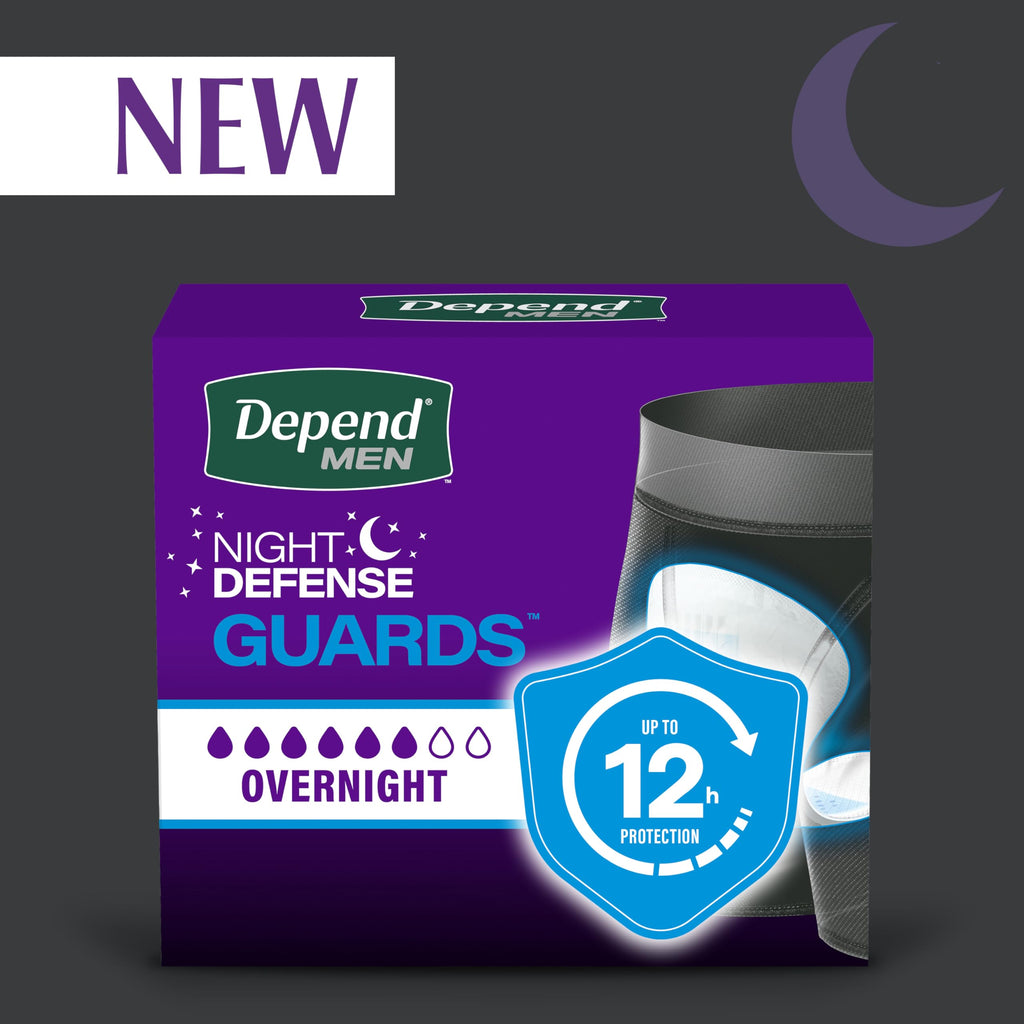 Depend Guards Incontinence Pads for Men, Overnight Absorbency, 84 Count, Packaging May Vary