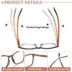 VIDEBLA 6 Pack Progressive Multifocus Reading Glasses for Women Men Blue Light Blocking Reading Glasses Spring Hinge Readers (Mix-5(6glasses 6 Holster), 2.50, x)