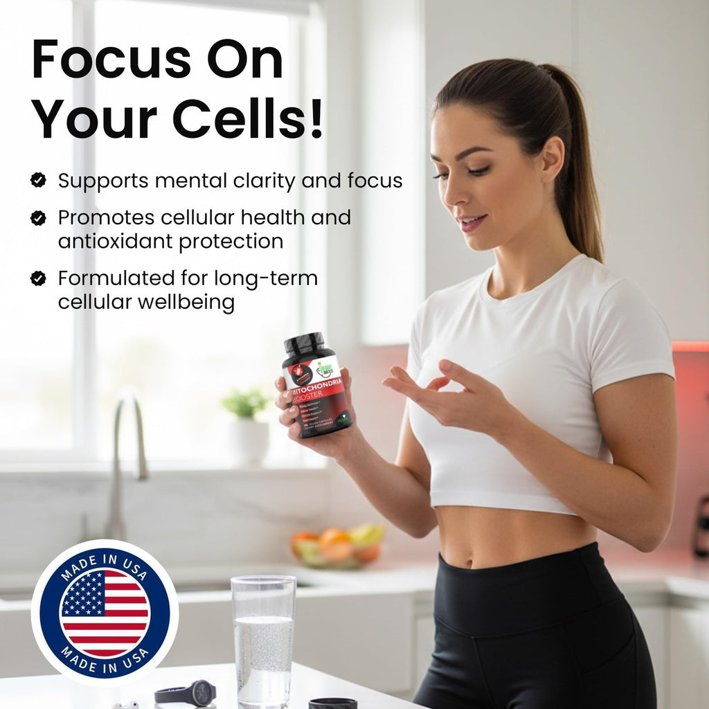 Vegan Mitochondrial Support – Advanced Cellular Wellness & Natural Energy Formula with CoQ10, PQQ, Acetyl-L-Carnitine, Alpha-Lipoic Acid, Magnesium, BioPerine® - Daily Support (60 Capsules)