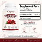 KYZTMHC Organic Pomegranate Extract, Pomegranate Fruit Extract Supplement with Polyphenol Antioxidants, Non-GMO, Daily Wellness Support, 90 Capsules