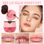 10 PCS Bee Lip Balm Honey Pot, Strawberry, Watermelon, Apple Lime, Cherry, Mint, Coconut, Aloe, Grapes & Peach Flavors, Honey Lip Balm Bulk, Moisturizing Lip Mask Overnight, Mothers Day Gifts