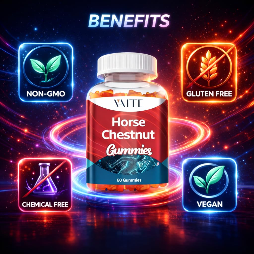 VAITE Horse Chestnut Extract Supplement, Vein Support Blood Circulation Supplements for Varicose Veins on Legs and Circulatory Supports, Horsechestnut Seed Butchers Broom Root, Non-GMO Gluten Free