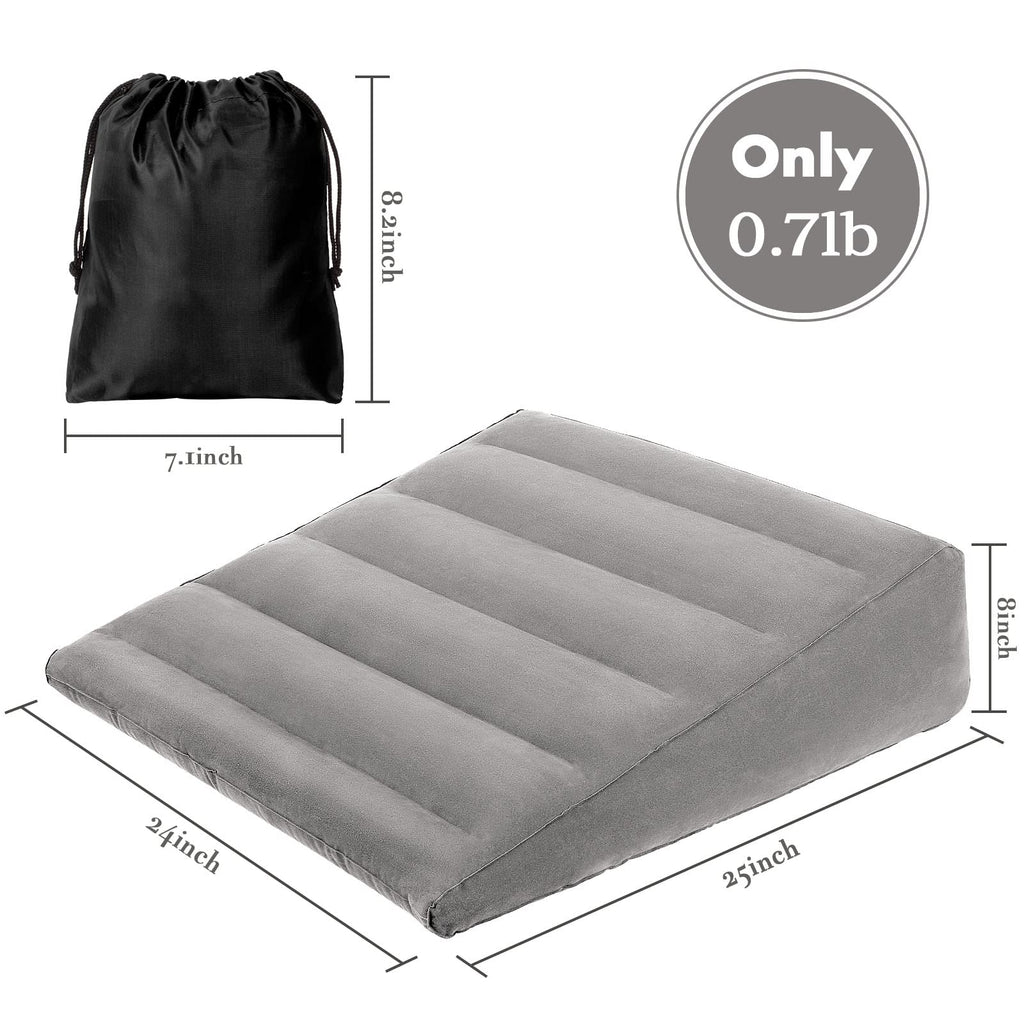 USHMA Inflatable Wedge Pillow for Sleeping, Portable Travel Wedge Pillow for Sitting in Bed, Inflatable Wedge Pillows for Travel, Blow Up Under Knee Pillow
