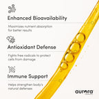 Aurora Nutrascience Liposomal Vitamin C 1,000mg High Absorption – Immune Support Supplement for Active Lifestyles, Oral Liquid Antioxidant, Gluten-Free, Non-GMO, 30 Single Serve Travel Packets