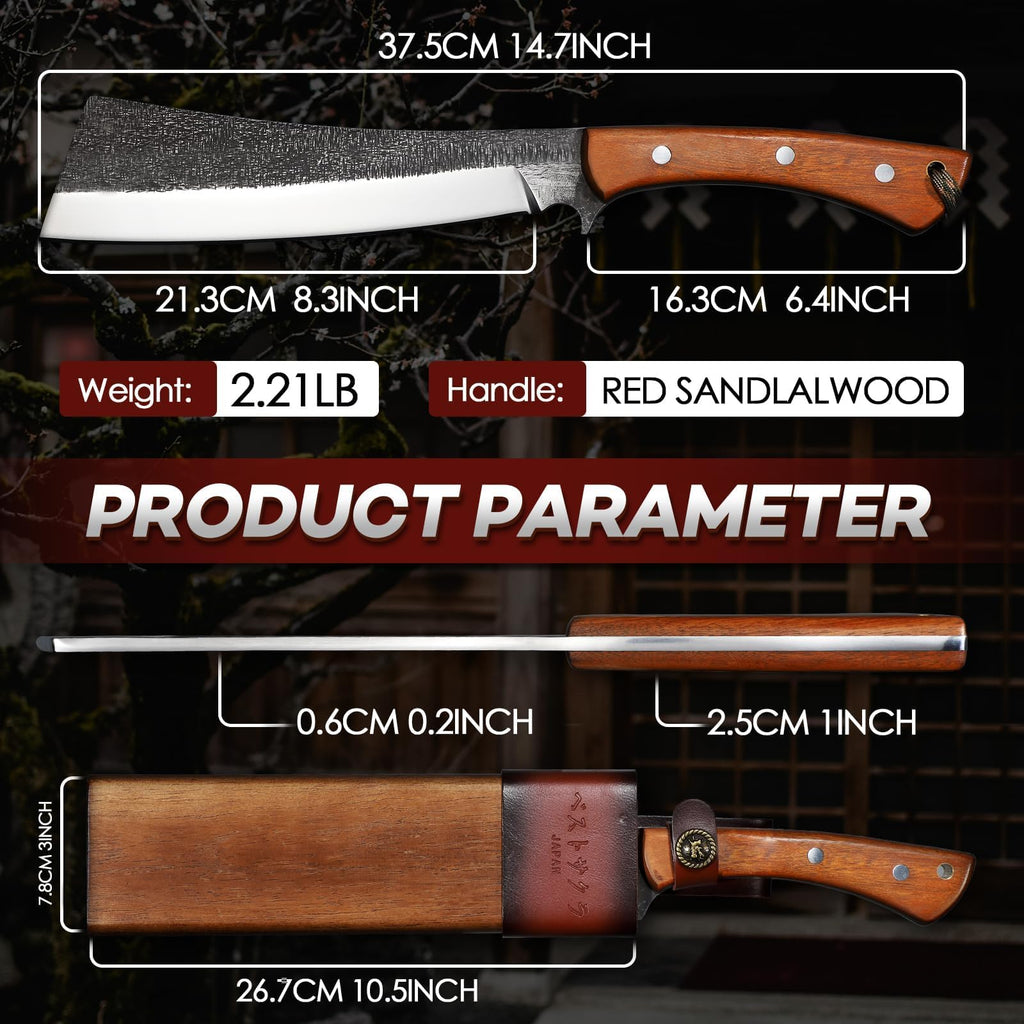 Freelander Japanese Machete with Wood Sheath for Yard Work, Gifts for Men