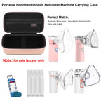 Elonbo Carrying Case for Portable Handheld Inhaler Nebulizer Machine for Adults and Kids, Asthma Inhaler Travel Case, Handheld Mesh Atomizer Machine Holder, Inhaler Spacer Bag, Rose Gold
