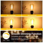 TOBUSA Dimmable LED Edison Light Bulbs 100W Incandescent Equivalent, Vintage Light Bulb 2700K Warm White(Amber Glass), ST64/ST21 LED Filament Bulbs 8W 1200LM, E26 Edison Bulb for Home, Reading 4-Pack