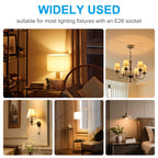 Powfloven E26 Rechargeable Light Bulbs with Remote and USB Charging, 4 Pack