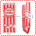 500 Pieces Paper Popcorn Bags, 1 oz Bags Individual Servings for Machine Maker Cart Supplies, Small Mini Pop Corn Bag Bulk Carnival Party