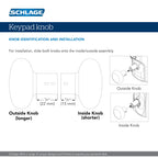 Schlage Camelot Keypad Lock with Knob, Electronic Keyless Door Entry, Flex Lock Auto‑Lock Option, Bright Brass, FE595 CAM 505 GEO