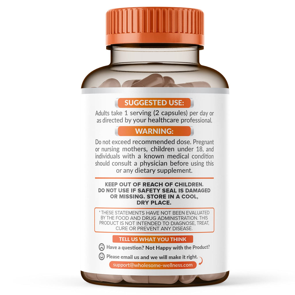 Wholesome Wellness Liposomal Vitamin C Capsules (200 Pills 1500mg Buffered) High Absorption, Immune System & Collagen Booster, High Dose Fat Soluble Immunity Support Ascorbic Acid, Natural Vegan