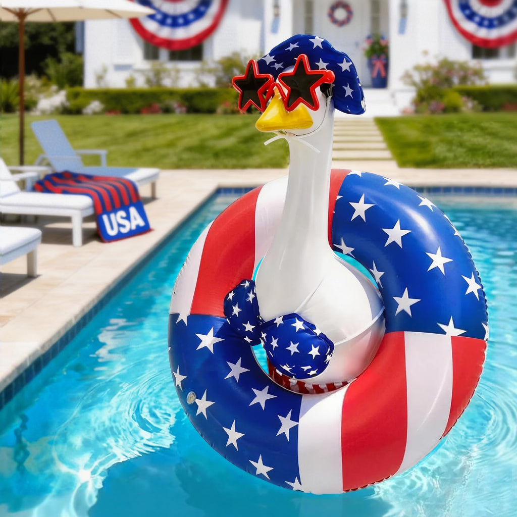 Jovoria 4th of July Patriotic Porch Goose Outfits for 23 Inch Lawn Statue
