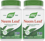 Nature's Way Neem Leaf Capsules,Traditional Intestinal Support*,Used in Ayurveda,950 mg per 2-Capsule Serving,Non-GMO Project Verified,Vegan,(Packaging May Vary),100 Count (Pack of 2)