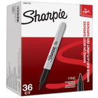 Sharpie Permanent Markers, Bulk Set, Fine Tip Markers, For Plastic, Metal, Wood, And More, Black, 36 Count
