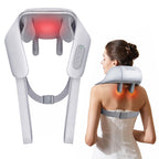 KNQZE Neck Massager with Heat, Cordless Deep Tissue 4D Expert Kneading Massage, Shiatsu Neck and Shoulder Massage Pillow for Neck, Traps, Back and Leg Pain Relief