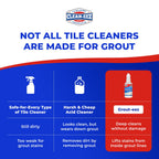 Clean-eez Grout Cleaner 2 Pack with Stand-Up Brush Attachment - Stain Remover Heavy-Duty Scrubber - Bathroom Shower Ceramic Porcelain Tile & Grout Only - Easy Control Flip Top Cap - 32 oz.