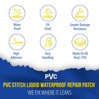 PVC Stitch Heavy Duty Repair Kit for Air Mattresses, Waterbeds, Hot Tubs, Above-Ground Pools, Bouncy Houses, Air Mats, PVC Pipes & Hoses, Punching Bags, and Much More (+ Reinforcing Mesh Cord)