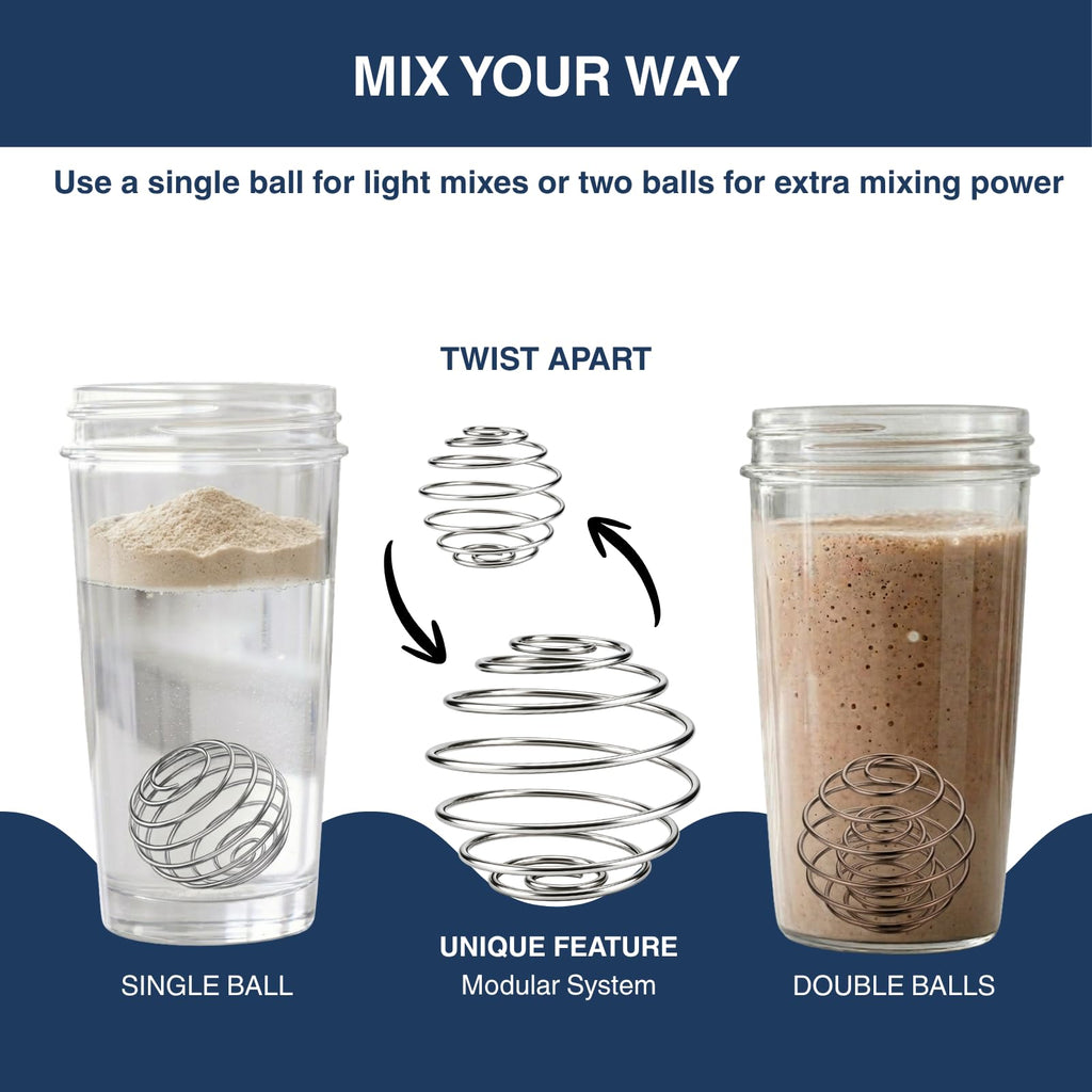Shaker Balls for Protein Shakes, 304 Stainless Steel Shaker Balls for Bottles, Smooth Mixing (6 Small 6 Large)