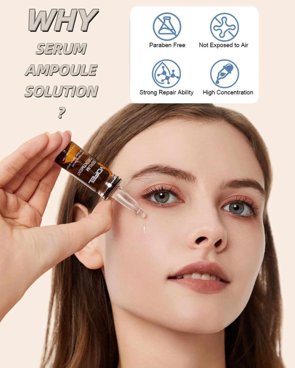 VOFEL Anti Aging Serum with Hyaluronic Acid for Microneedling Serum Ampoules for Face 0.35 oz 4 Vials