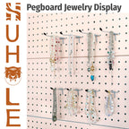 HUHOLE 50-Pack Silver Pegboard Hooks 6 Inch, Heavy Duty Matte Finish Metal Peg Board Hangers, Fits 1/8" & 1/4" Boards, Rust-Resistant Organizer for Garage, Shop, Workbench & Retail Display