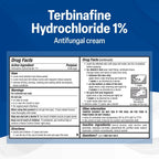 TARO Terbinafine Hydrochloride antifungal Cream 1% - Athletes Foot Cream Extra Strength, relieves itching & Burning, Cures Most Athlete's Foot, Jock Itch & Ringworm