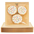 Foranda 200 Pack Cookie Bags with Seal, 7.1x7.5 Inch Heat Sealable Bakery Bags with Window Grease Resistant Paper Packaging Sleeves for Bake Sale Bagel, Cake Slice, Sandwich, Donut, Pastry