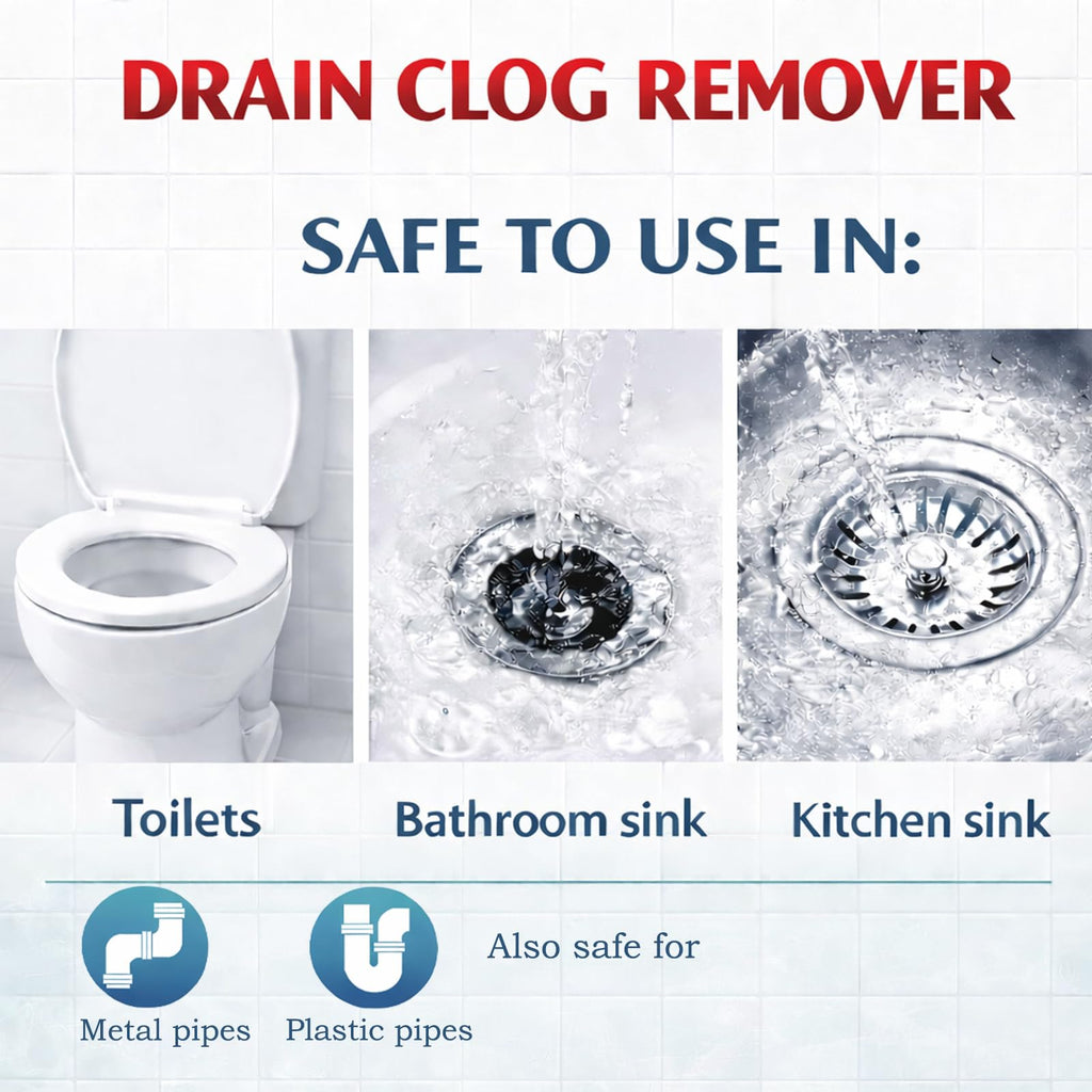 Drain Clog Remover, Liquid Plumber Drain Cleaner, Sink Cleaner Garbage Disposal and Deodorizer, Pipe Cleaners for Shower or Sink Drains, Professional Toilet Unclogs and Removes Hair, Blockage (2 pcs)