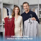 HOUSE DAY White Plastic Hangers 50 Pack, Slim Space-Saving Clothes Hangers