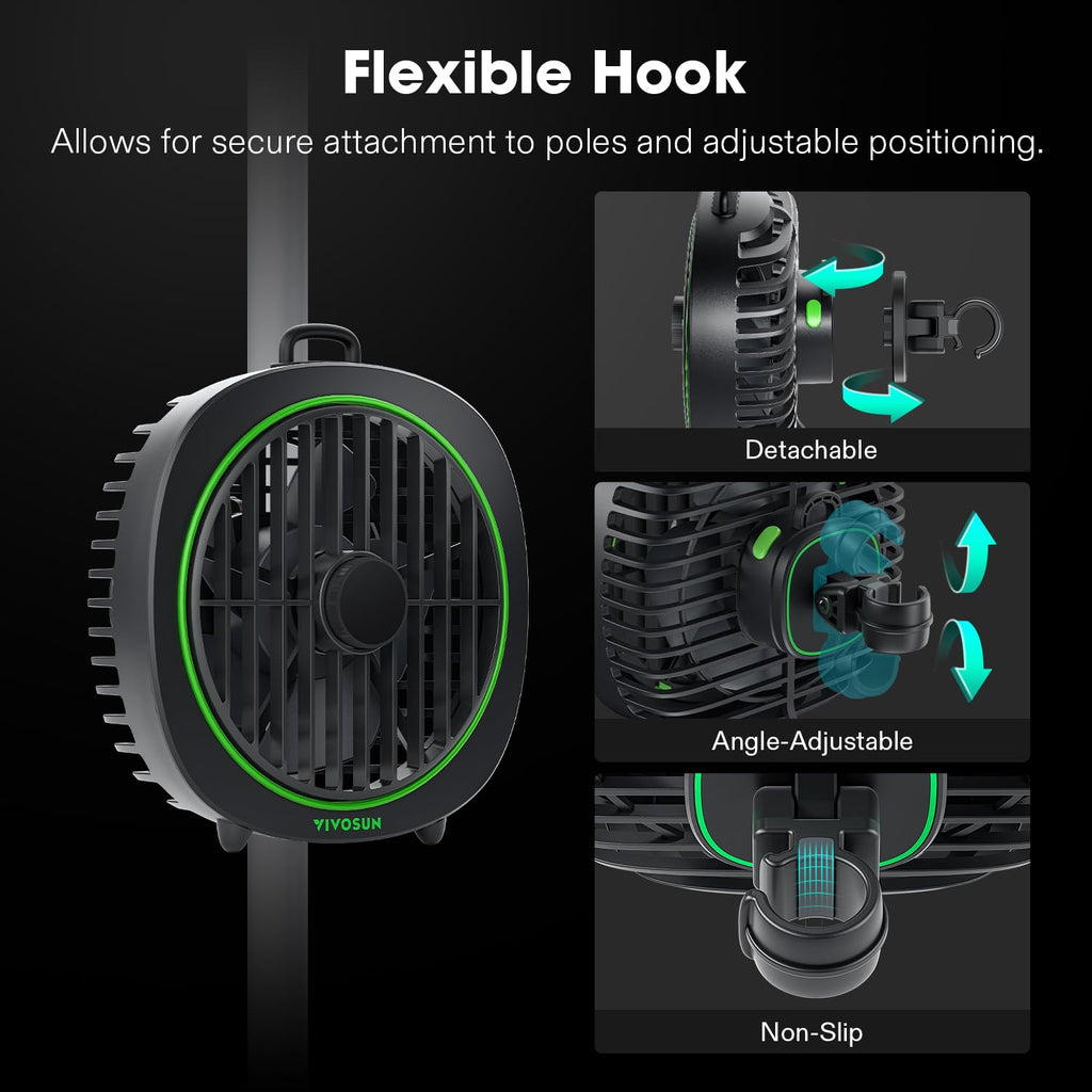 VIVOSUN AeroWave D4 Grow Tent Clip Fan with Detachable Hook, 4" Fan, 1-Pack