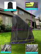 Electric Scooter Cover, Universal Scooter Cover, Waterproof Sun, Tear Proof Night Reflective and Lock-Holes&Storage Bag for With Seat or Without Foldable Kick Scooter(Without Seat,51"(L)x45"(H))