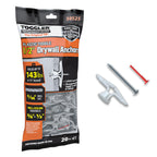 TOGGLER Toggle TB Drywall Anchor with Screws, 20 Pack, 3/8" to 1/2"