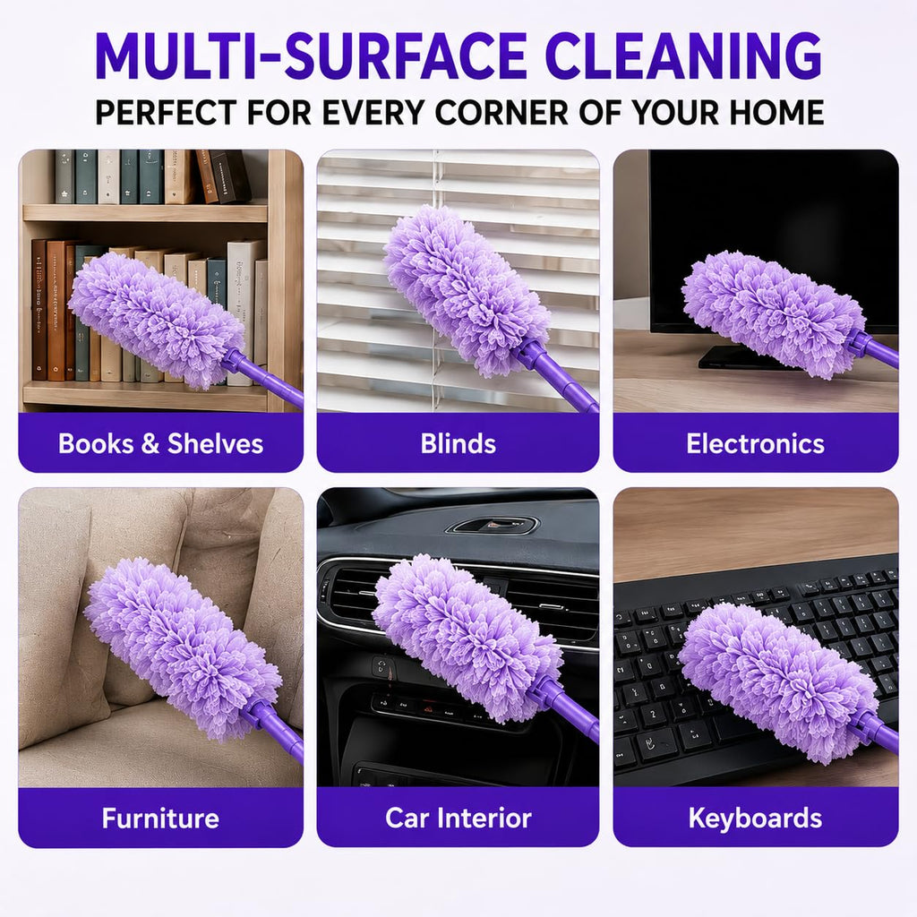 Macroto 30 Count 360°Heavy Duty Duster Refills(for Swiffer), Multisurface Duster Refills Only, Unscented Disposable for Cleaning with 4X Microfibers for Electronics, Furniture, Blinds, Ceiling Fans
