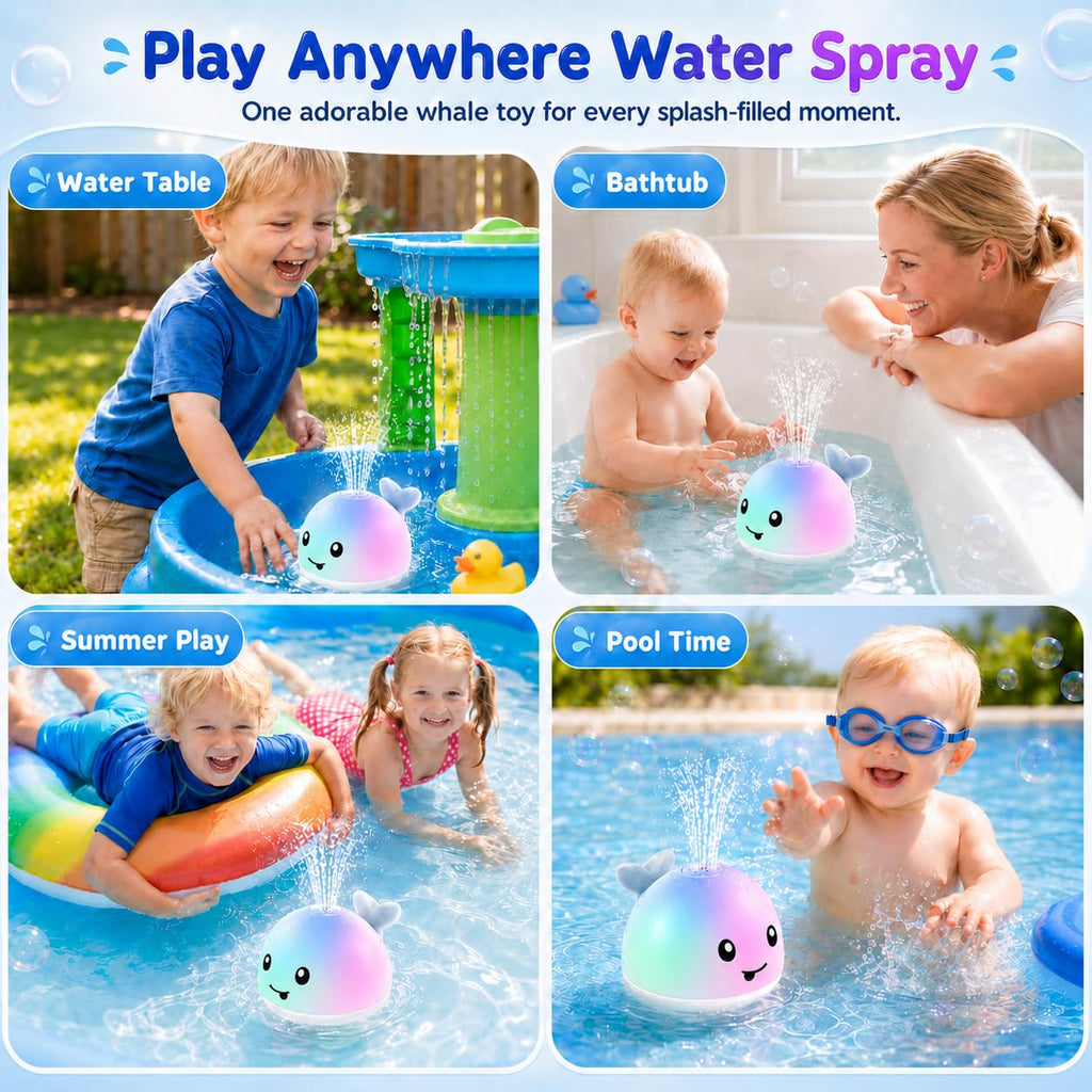 ANGGIKO Baby Bath Toys Light Up Pool Water Toy for Toddlers Babies 1-3 Gift