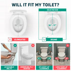 Lunderg Raised Toilet Seat with Handles - Round/Standard - Easy to Install Toilet Seat Risers for Seniors - Adds 3 Inches & Works like the one you’ve always used - Elegant design - No Hospital Vibe