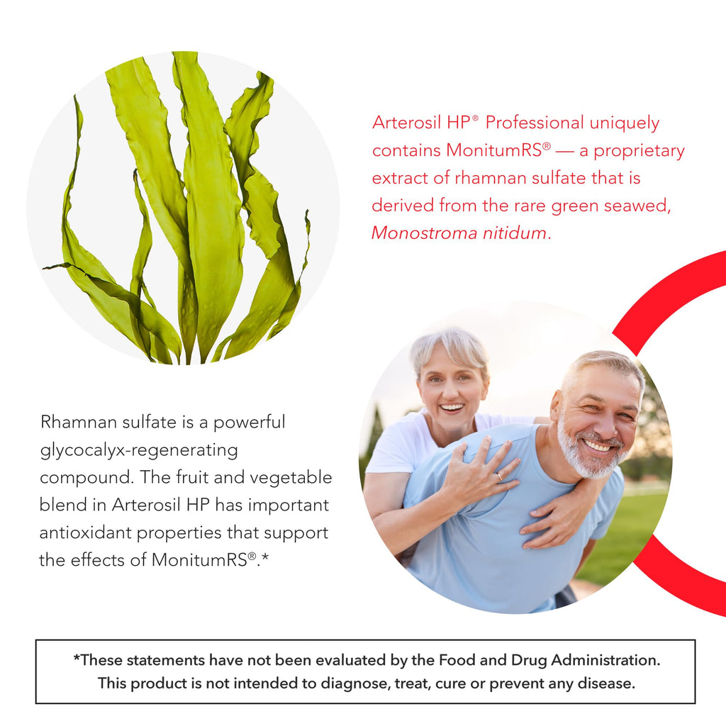 Calroy Health Sciences Arterosil HP Professional - Endothelial Glycocalyx Support - Heart Health Support - Artery Health Support - Circulation Support – MonitumRS® Rhamnan Sulfate - Monostroma Nitidum