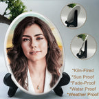 Personalized Porcelain Photo Memorial Garden Stones, Headstones for Graves, Waterproof Outdoor Picture, Photo Plaques for Cemetery, Custom Cameo Insert, Ceramic Picture for Gravestones Grave Markers