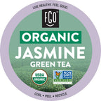 Organic Jasmine Tea K-Cup Pods, 24 Pods by FGO - Keurig Compatible - Naturally Occurring Caffeine, Premium Jasmine Green Tea is USDA Organic, Non-GMO, & Recyclable