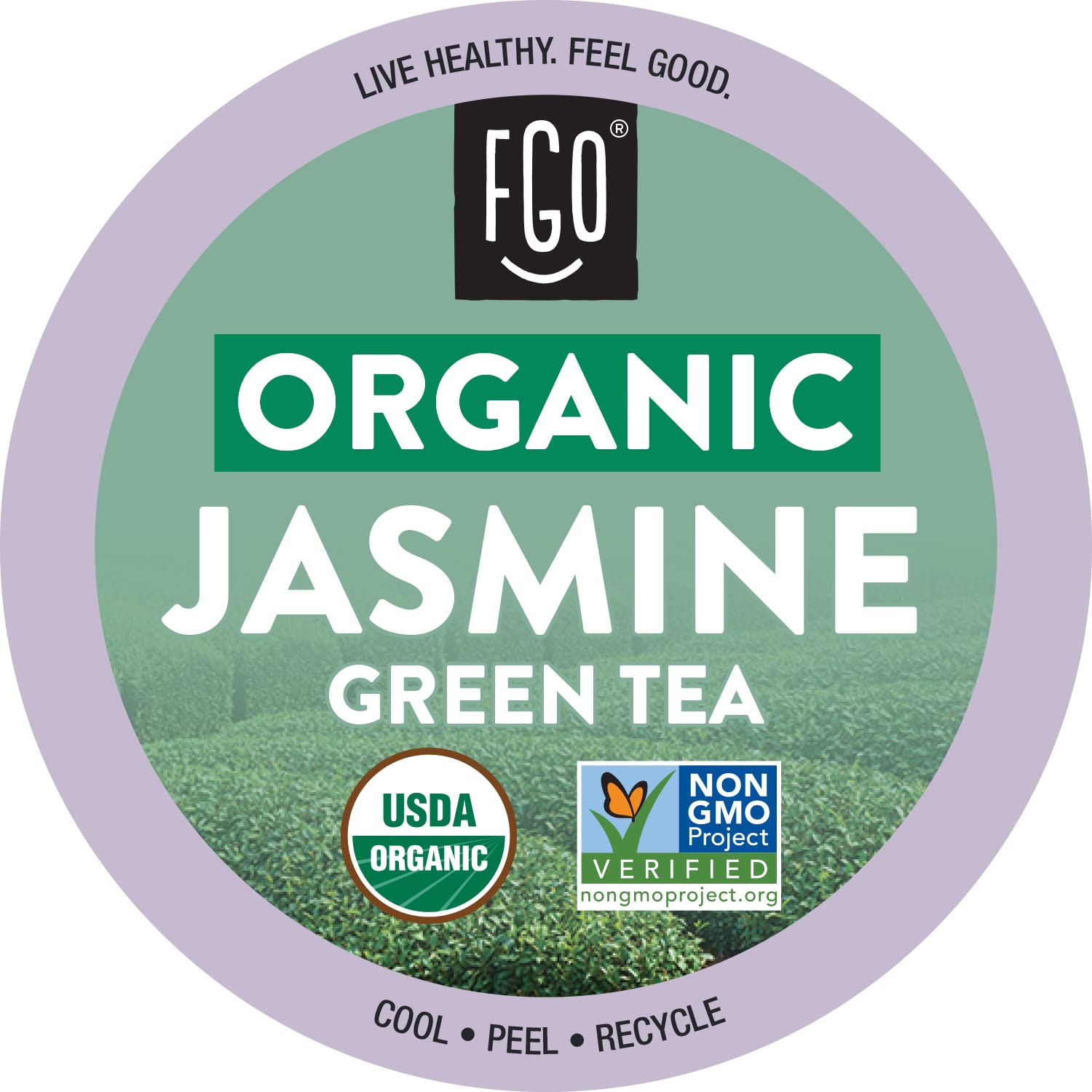 Organic Jasmine Tea K-Cup Pods, 24 Pods by FGO - Keurig Compatible - Naturally Occurring Caffeine, Premium Jasmine Green Tea is USDA Organic, Non-GMO, & Recyclable