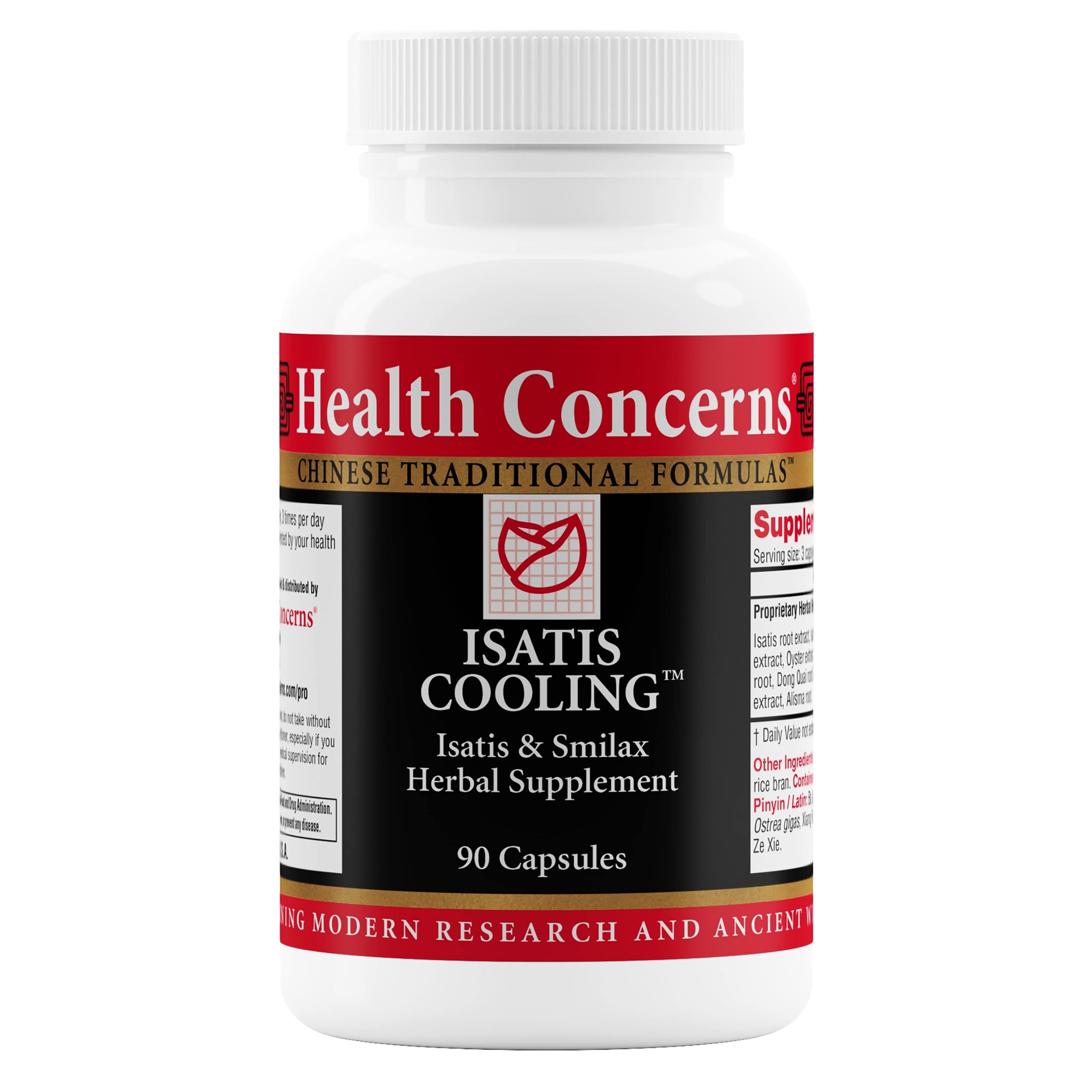 Health Concerns Isatis Cooling – Immune & Inflammation Support – Gut Health, Intestinal Relief, Urinary Tract Cleanse, Heat Clearing & Detox – Chinese Herbal Supplement for Men & Women – 90 Capsules