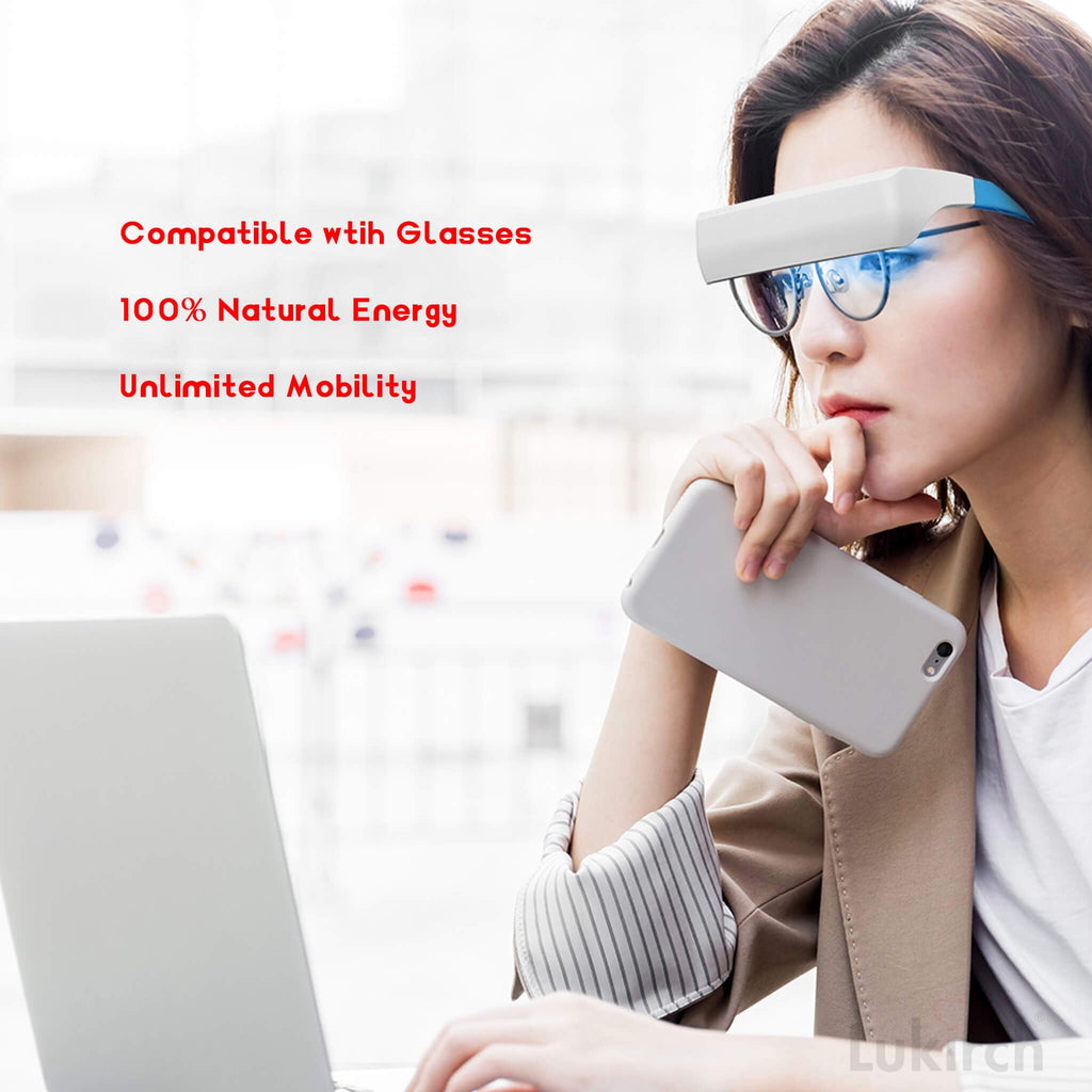 Lukirch Red Light Therapy Glasses 670nm – Eye Comfort & Visual Wellness, Blue Light Therapy Support for Sleep, Circadian Rhythm, Jet Lag & Seasonal Mood, Red & Blue (2-in-1)