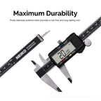 NEIKO 01408A 8” Electronic Digital Caliper Extra Large Display | 0-8 Inches | Inch/Fractions/Millimeter Conversion | Polished Stainless Steel