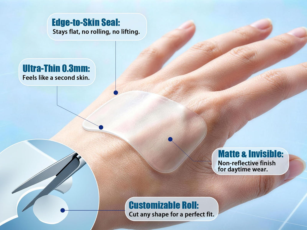 Hydrocolloid Bandages for Wound Care, Medical-Grade Hydrocolloid Roll with Self-Adhesive, Ultra Absorbent, Flexible & Waterproof, Cut-to-Size First Aid Kit Essential (2in*4.8ft)