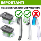 Dishwand Brush Refill, 8 Pack Dish Brush Refills Compatible with Scotch-Brite Dishwand, Dish Soap Brush for Dishes, Pans, Sink, Pots
