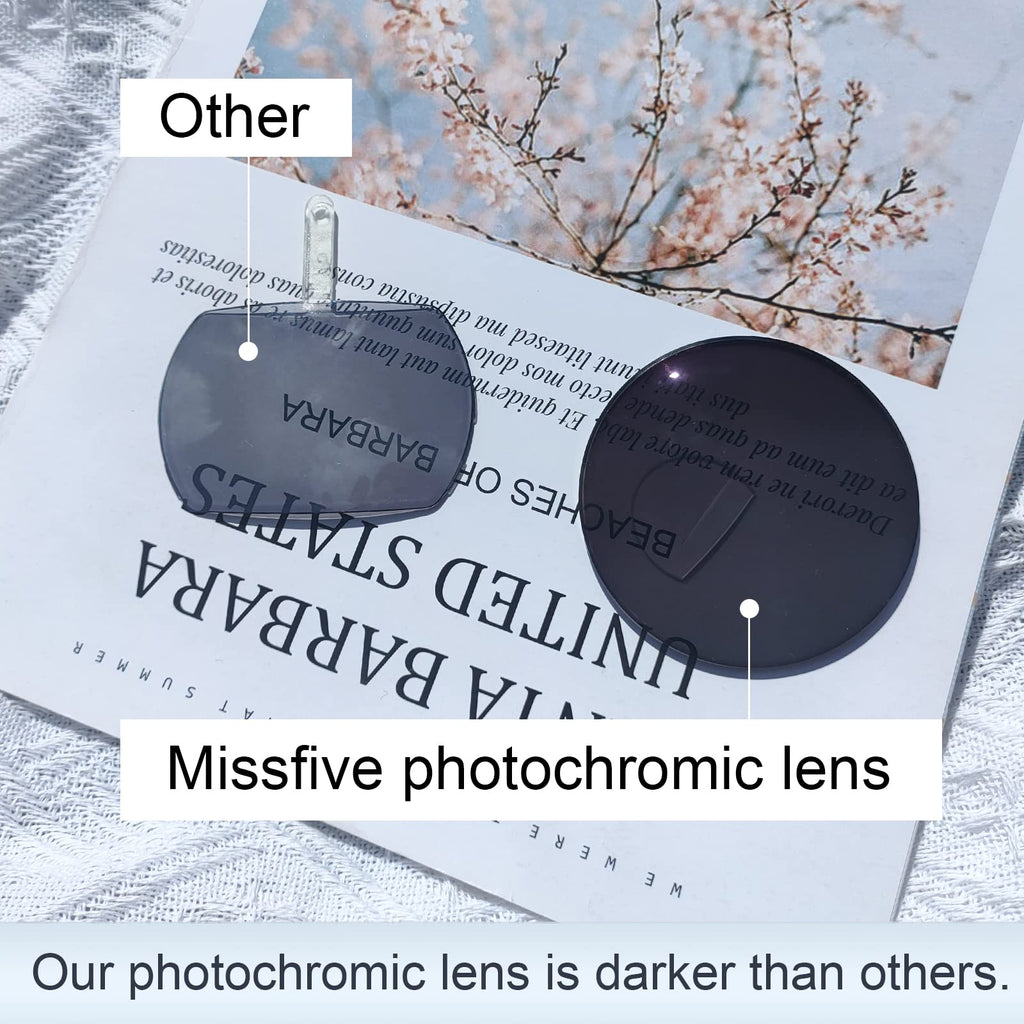 Missfive Photochromic Bifocal Reading Glasses Men Blue Light Protection, Designer Transition Retro Computer Readers Far and Near Dual-Use Lens Stylish Vintage Eyeglasses Glossy Black Eyewear, 2.5x