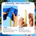 Yexiya 6 Pcs PVC Pool Repair Patches 8.45x5.51 Inch - Heavy-Duty Vinyl Adhesive Patch Kit for Above Ground Pools, Air Mattress, Inflatable Boats, Tents(Marble,Sapphire)