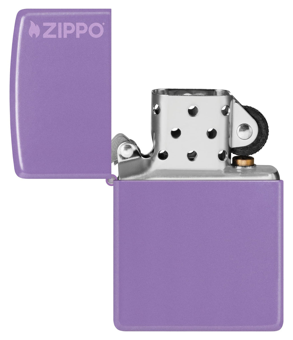 Zippo Classic Smoky Lavender Logo Pocket Lighter