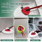 Mop Head Replacement for O Cedar, Spin Mop Replacement Head for Ocedar Easywring 1 Tank System, Mop Heads Includeds 4 Mop Replacement Heads , 1 Spin Scrub Brush & 1 Base