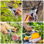MEPEREZ Premium pruning shears for gardening, Work 3 times easier, Pruners heady duty, Sharp garden clippers cuting florist flower, hedge, herb, rose, Indoor live plants, Arthritis weak hand snips