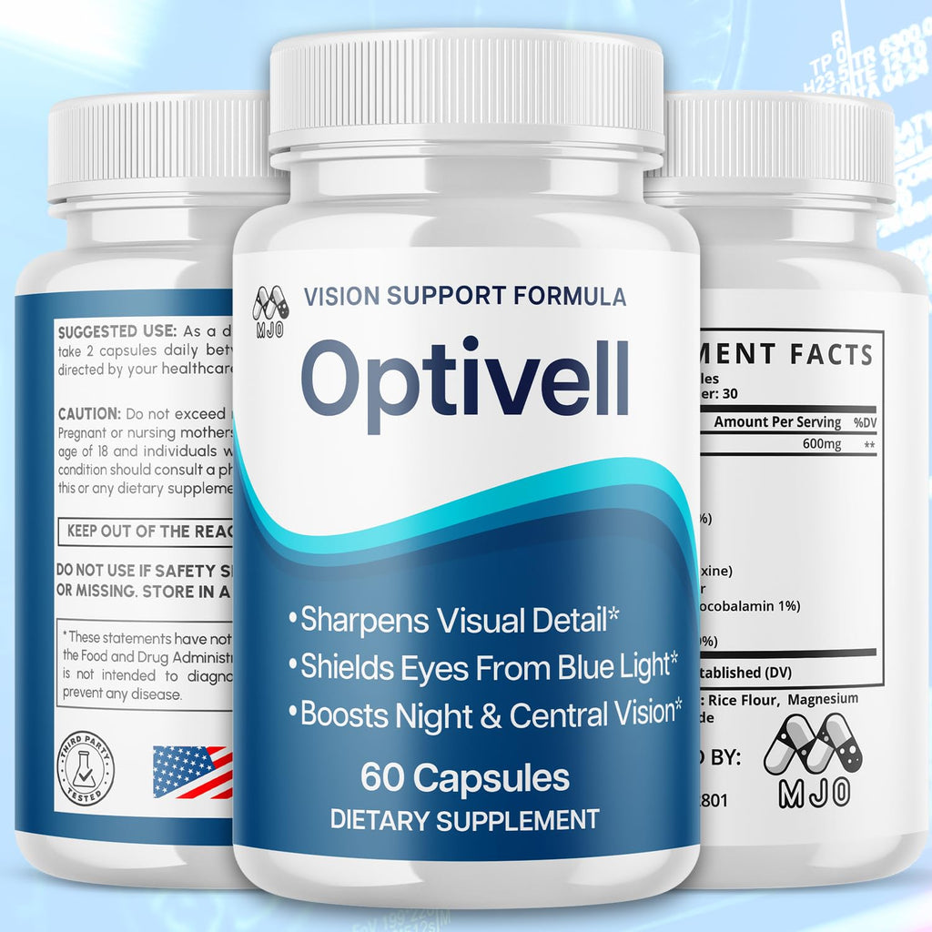 (3 Pack) Optivell Eye Capsules, Official Optivell Eye Vitamin Pills with All Natural Ingredients, Advanced Vision Formula Supplement Pills Supporting Ocular Health & Wellness Naturally (180 Capsules)
